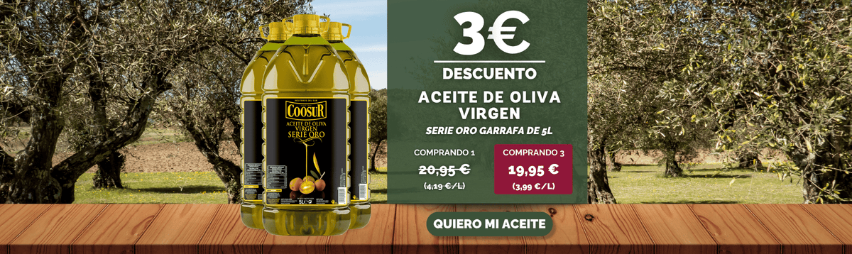 Aprovecha nuestras ofertas en aceite de oliva virgen extra de Coosur