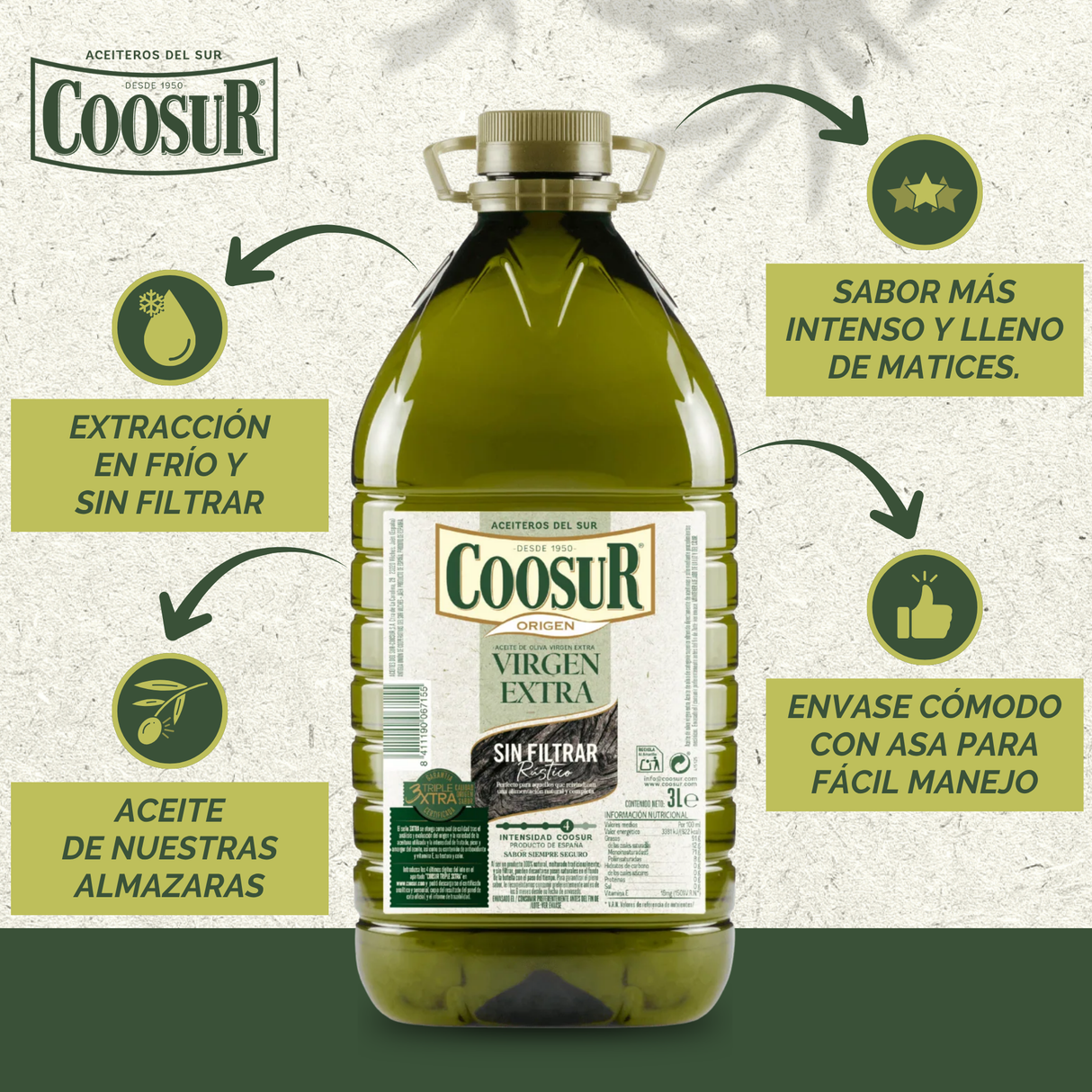 Aceite de Oliva Virgen Extra SIN FILTRAR