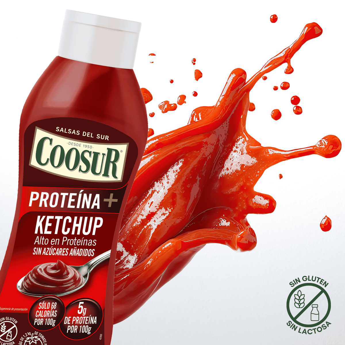 Salsa kétchup alto en proteina sin azúcar añadido 690 gr
