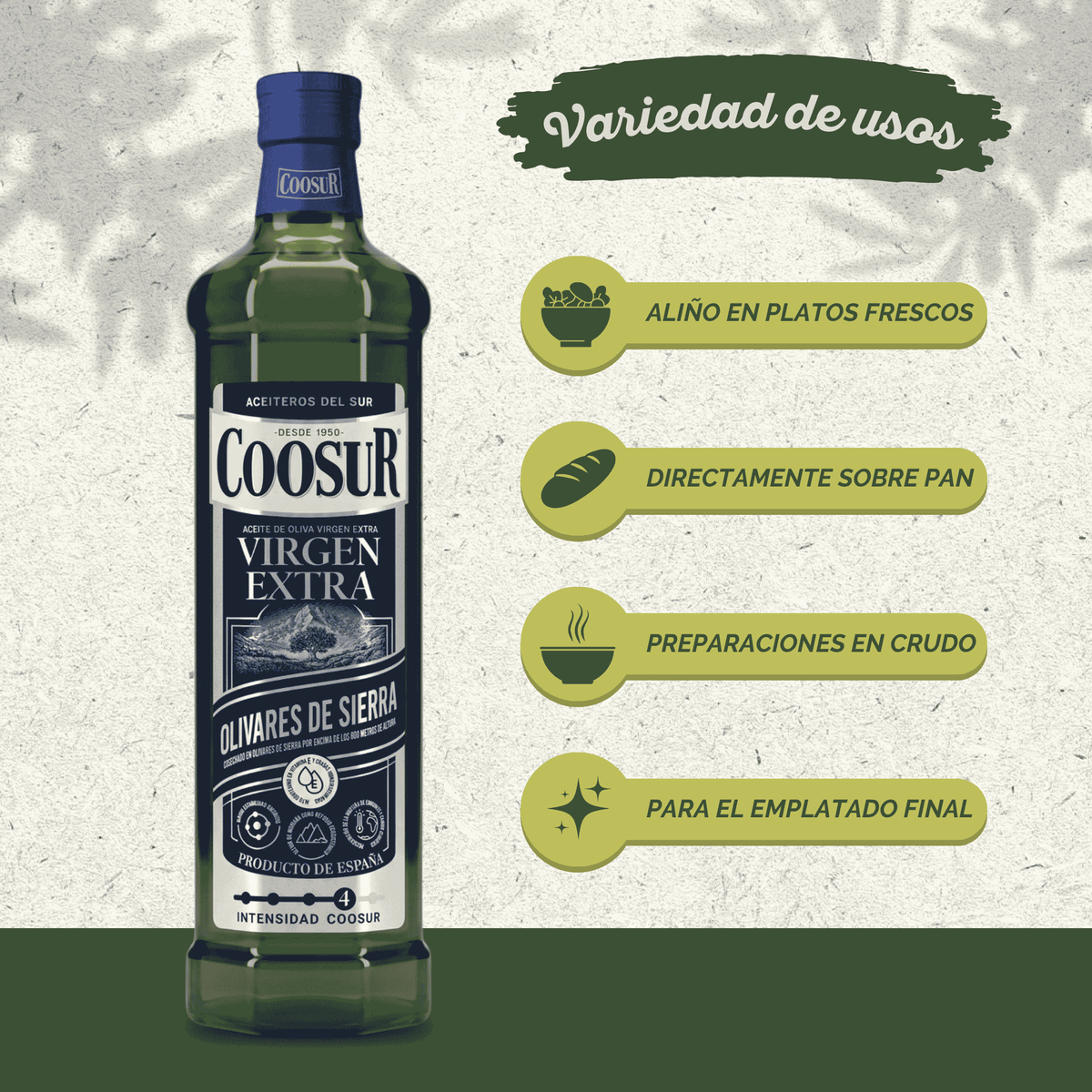 Aceite de oliva virgen extra Coosur Olivares de Sierra 750 ml