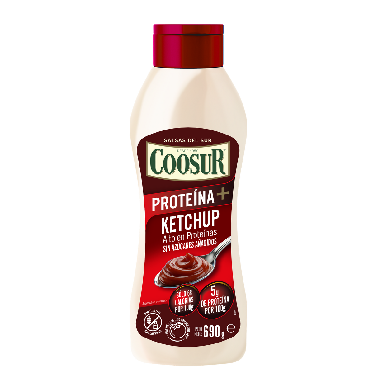 Salsa kétchup alto en proteina sin azúcar añadido 690 gr