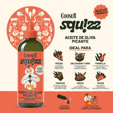 Aceite de Oliva Virgen Extra Coosur SQUIZZ Picante 500ml