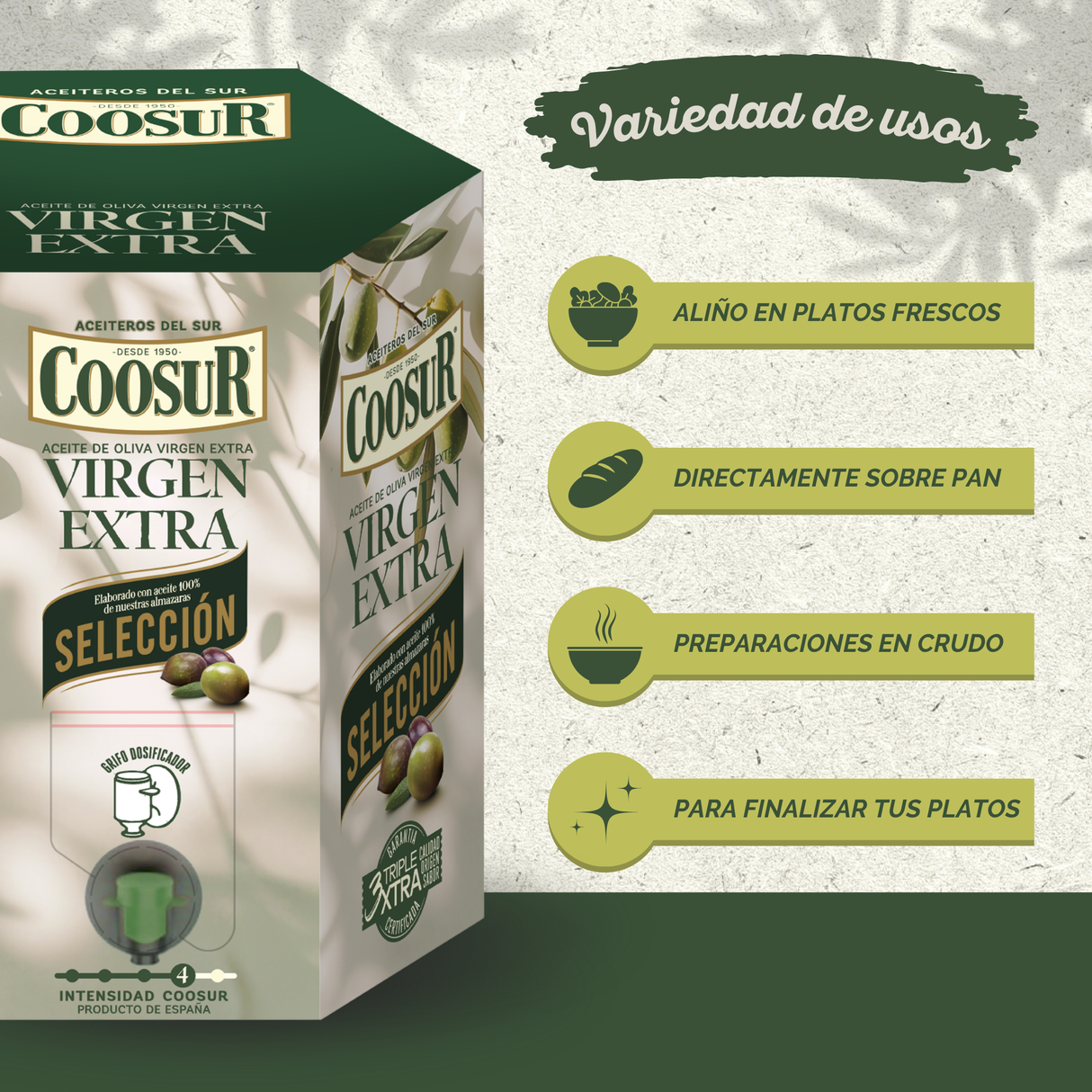 Bag in Box Aceite de Oliva Virgen Extra Selección 4L