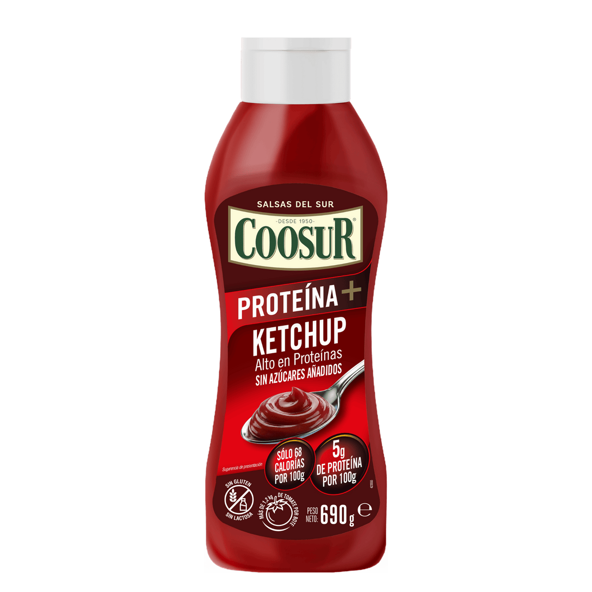 Salsa kétchup alto en proteina sin azúcar añadido 690 gr