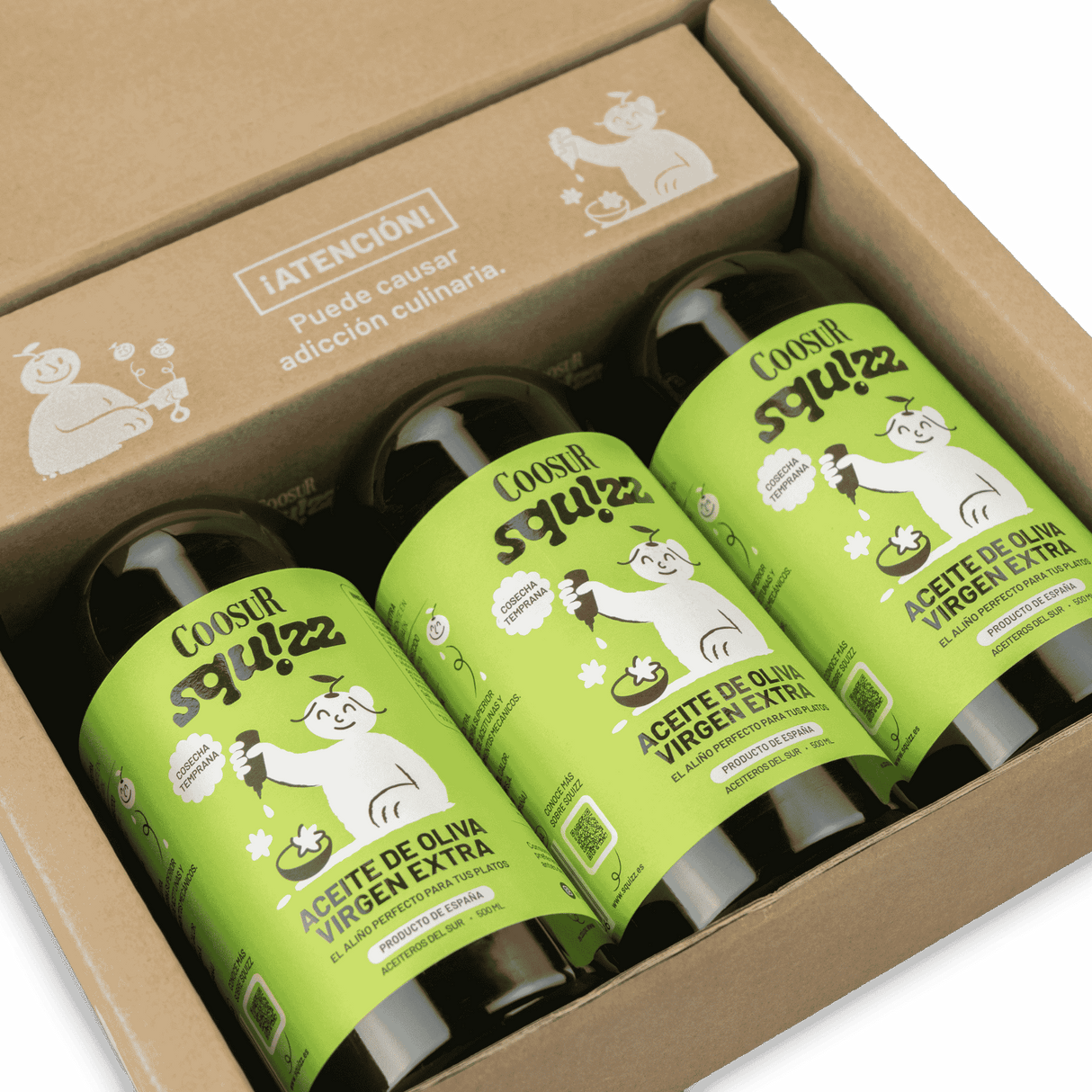 Pack Aceite de Oliva Virgen Extra Coosur Squizz Cosecha Temprana 3x500 ml