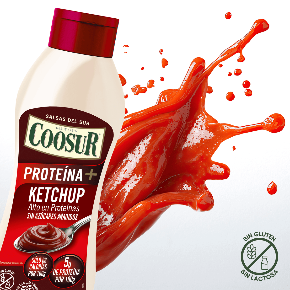 Salsa kétchup alto en proteina sin azúcar añadido 690 gr