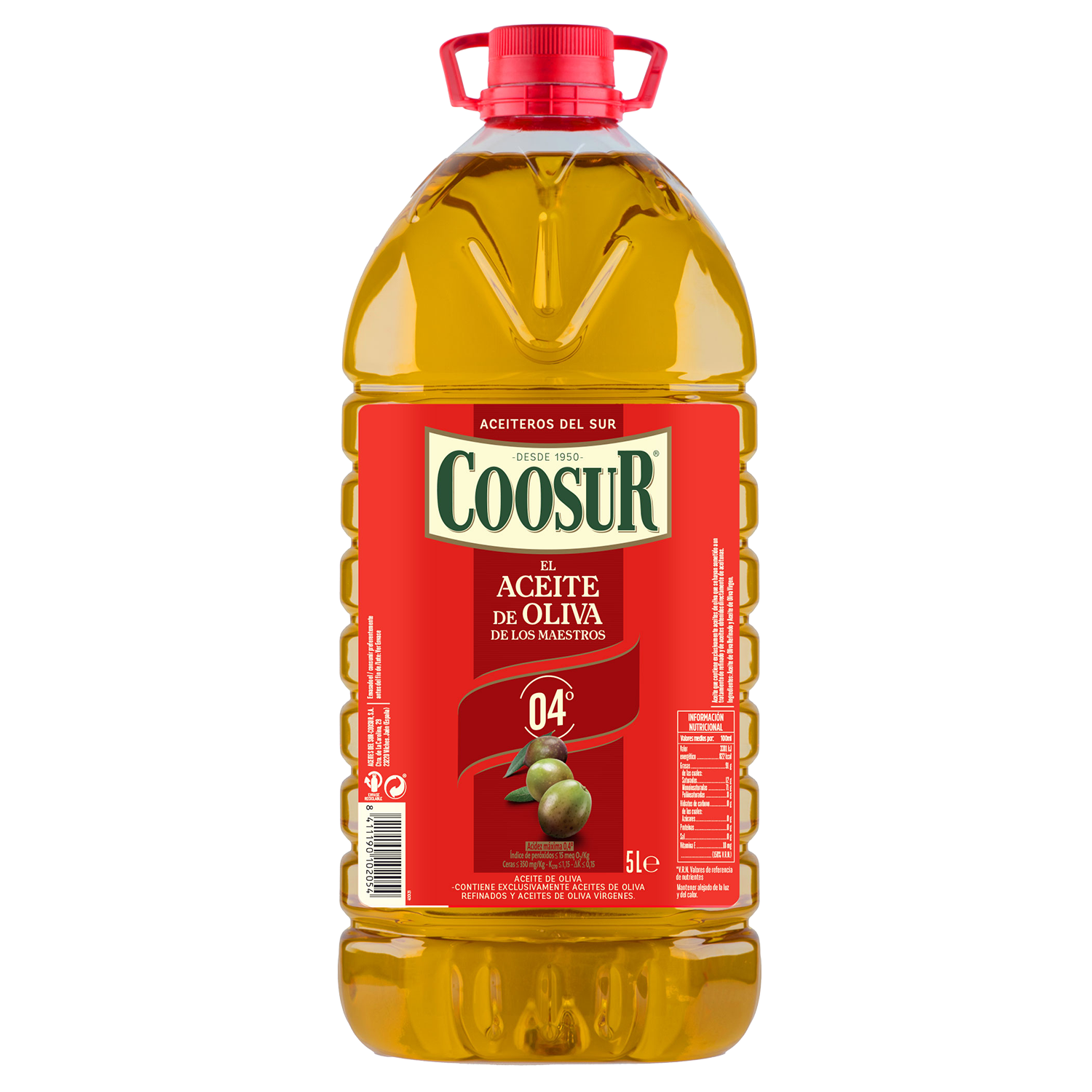 COOSUR Aceite de Oliva Suave 0,4º Garrafa 5L